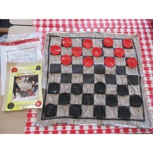 Jumbo Checkers Rug Game - Complete 27" X 27"
